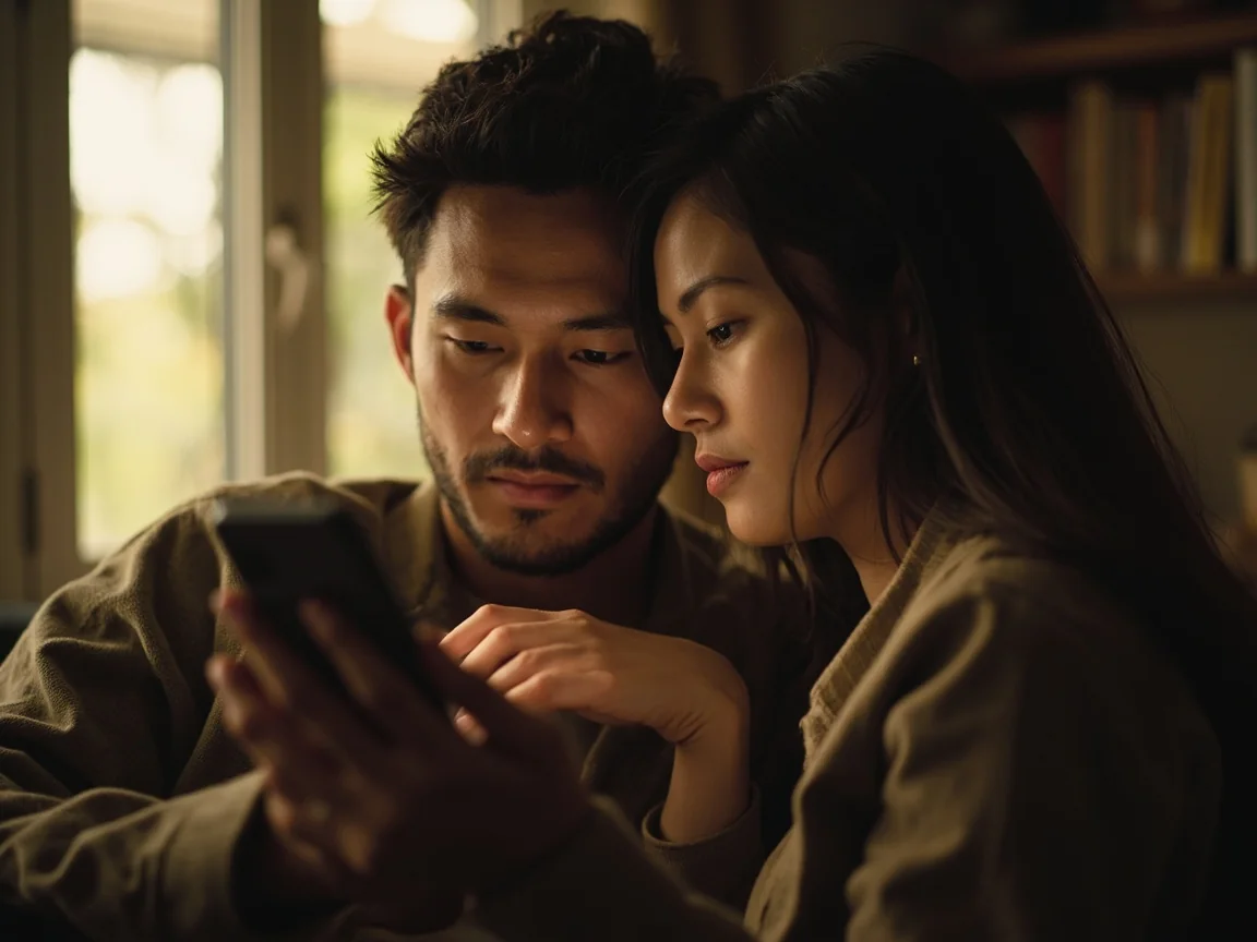 A person sharing an explanation of the referral code on the phone with someone they trust